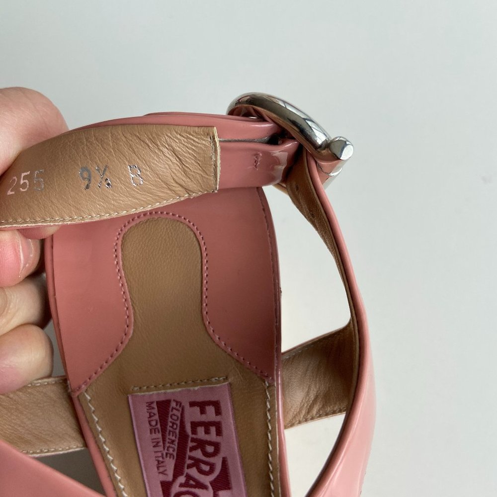 Salvatore Ferragamo Women Persy Wedges Sandal 9C - Picture 7 of 7